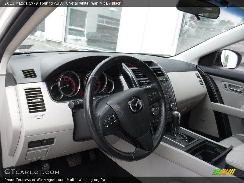 Crystal White Pearl Mica / Black 2011 Mazda CX-9 Touring AWD