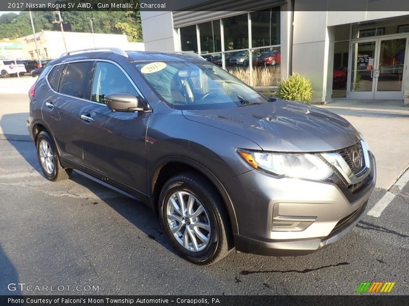 Gun Metallic / Charcoal 2017 Nissan Rogue SV AWD