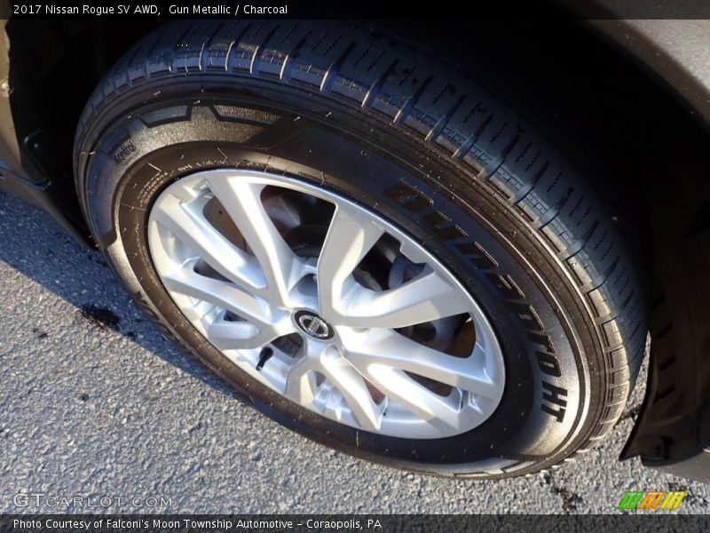 Gun Metallic / Charcoal 2017 Nissan Rogue SV AWD