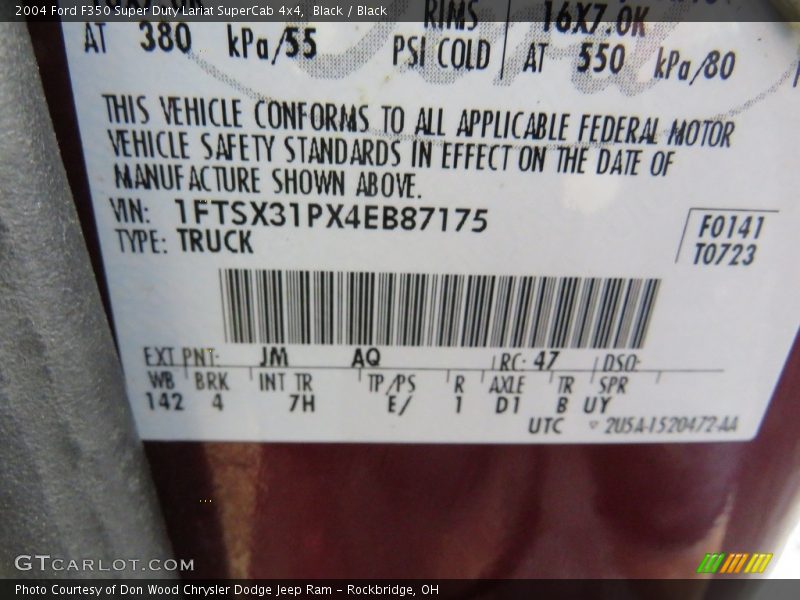 Black / Black 2004 Ford F350 Super Duty Lariat SuperCab 4x4
