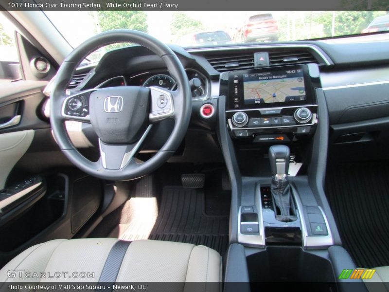 White Orchid Pearl / Ivory 2017 Honda Civic Touring Sedan