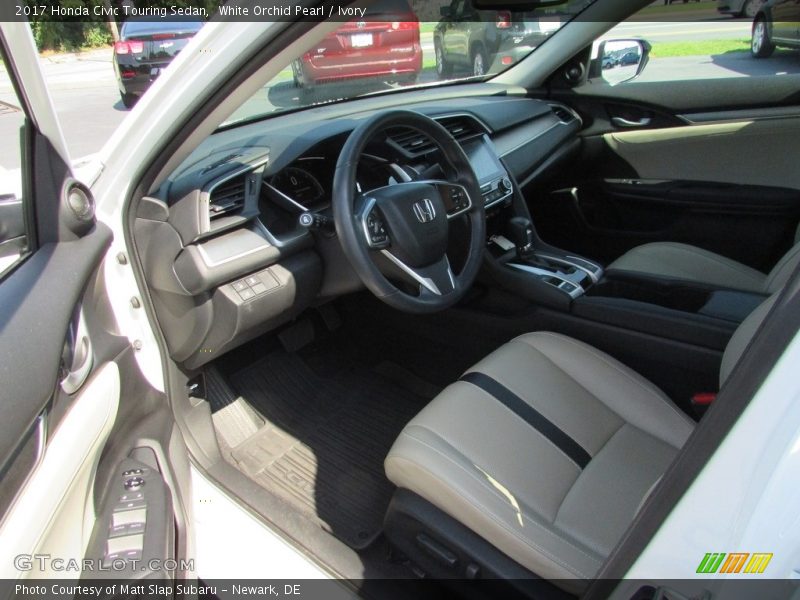 White Orchid Pearl / Ivory 2017 Honda Civic Touring Sedan