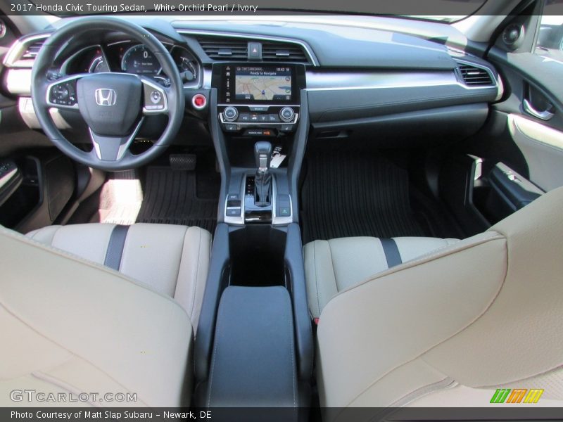 White Orchid Pearl / Ivory 2017 Honda Civic Touring Sedan