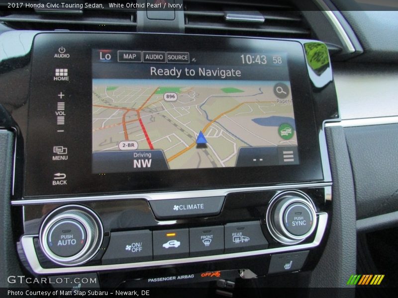 White Orchid Pearl / Ivory 2017 Honda Civic Touring Sedan