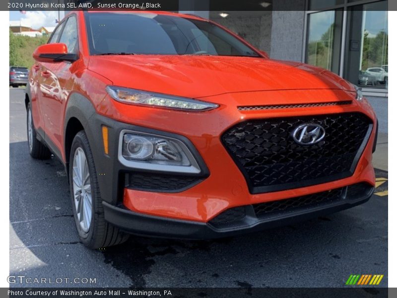 Sunset Orange / Black 2020 Hyundai Kona SEL AWD