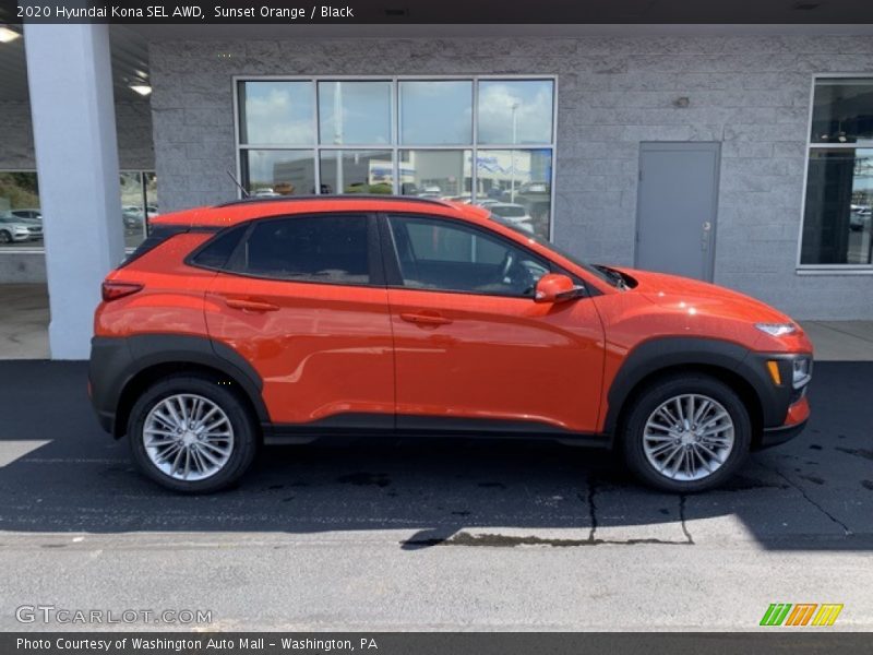 Sunset Orange / Black 2020 Hyundai Kona SEL AWD