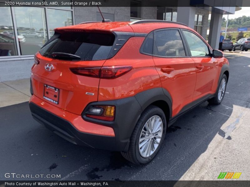 Sunset Orange / Black 2020 Hyundai Kona SEL AWD