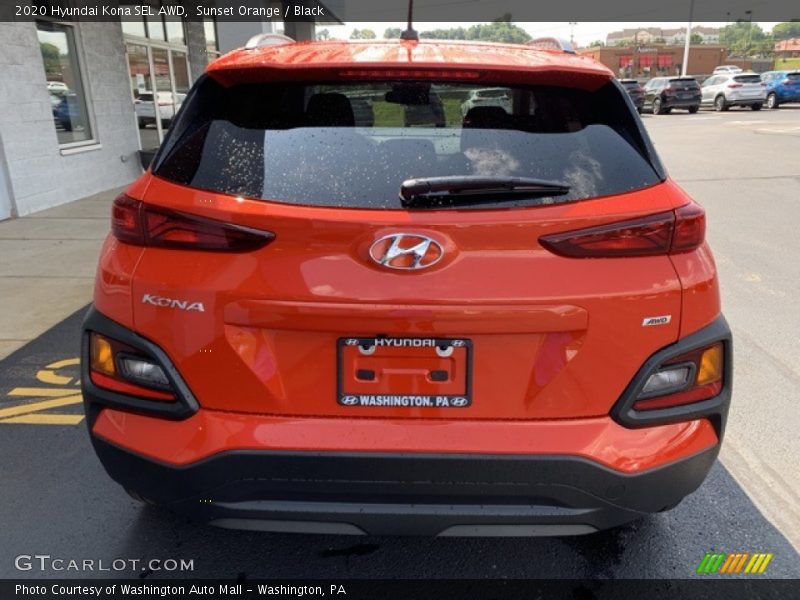Sunset Orange / Black 2020 Hyundai Kona SEL AWD