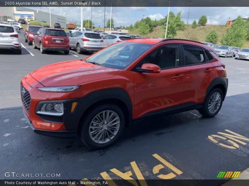 Sunset Orange / Black 2020 Hyundai Kona SEL AWD