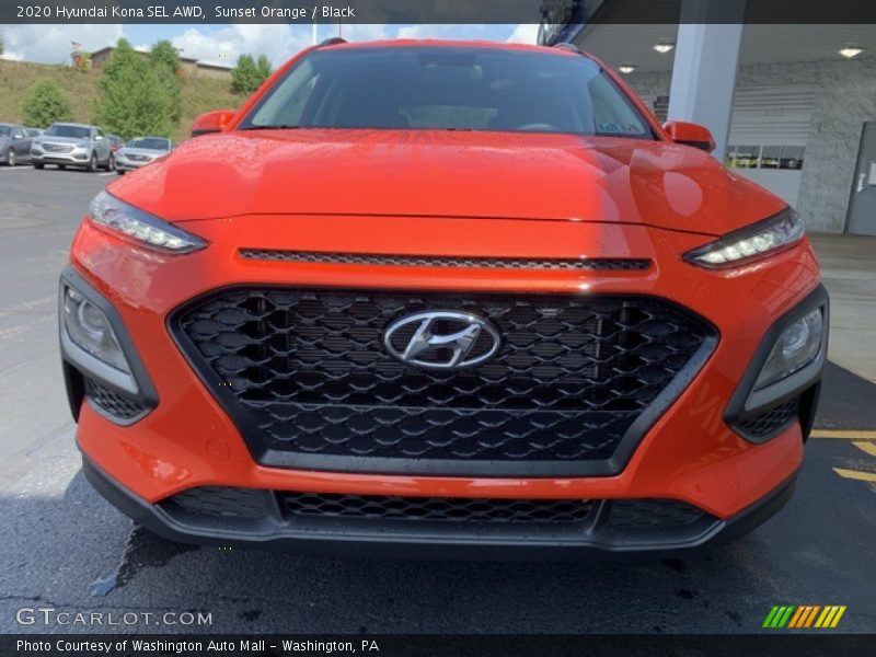 Sunset Orange / Black 2020 Hyundai Kona SEL AWD