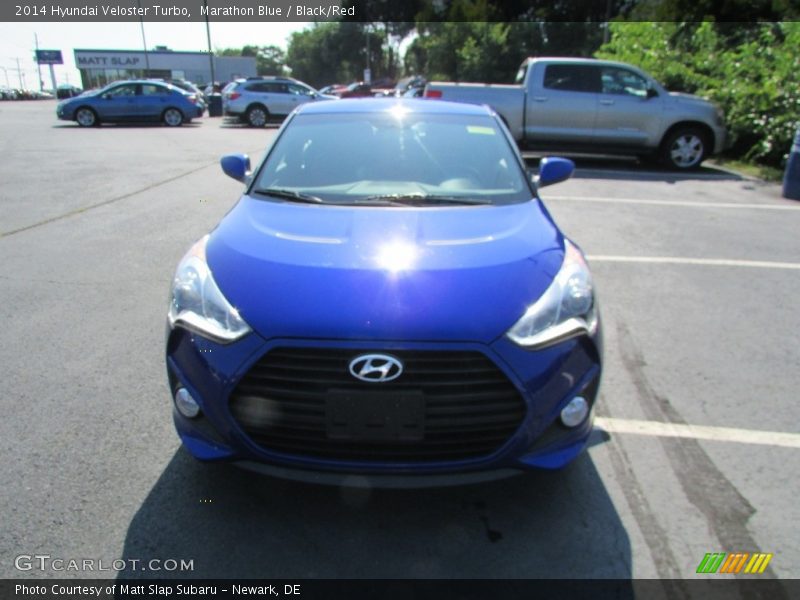 Marathon Blue / Black/Red 2014 Hyundai Veloster Turbo