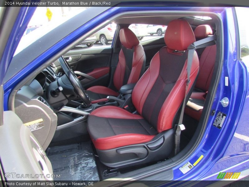 Marathon Blue / Black/Red 2014 Hyundai Veloster Turbo