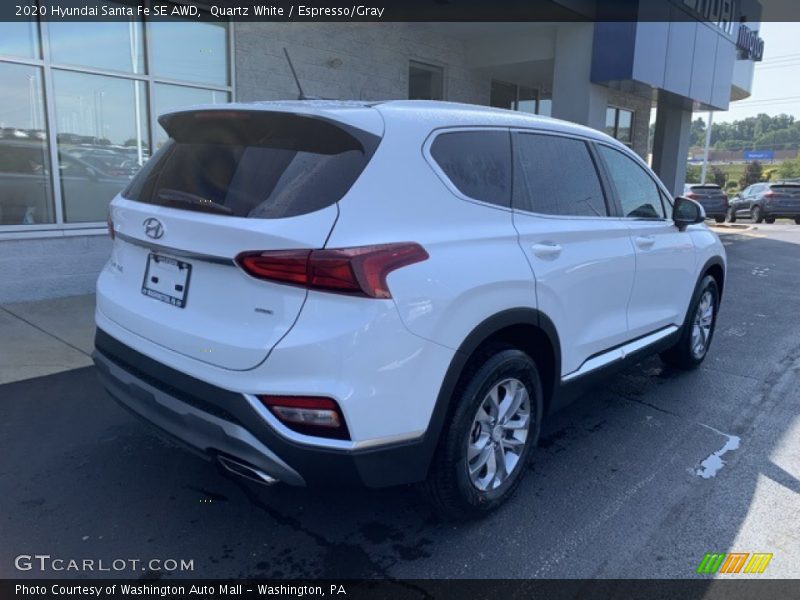 Quartz White / Espresso/Gray 2020 Hyundai Santa Fe SE AWD