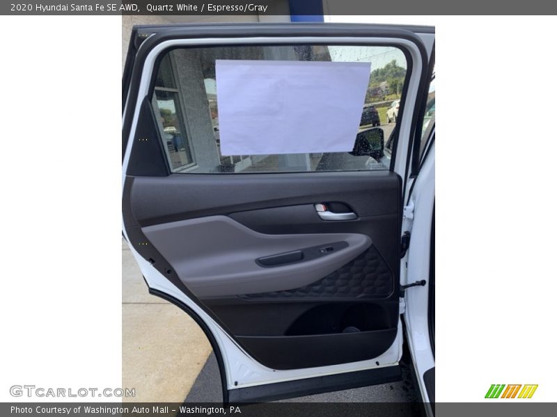 Quartz White / Espresso/Gray 2020 Hyundai Santa Fe SE AWD