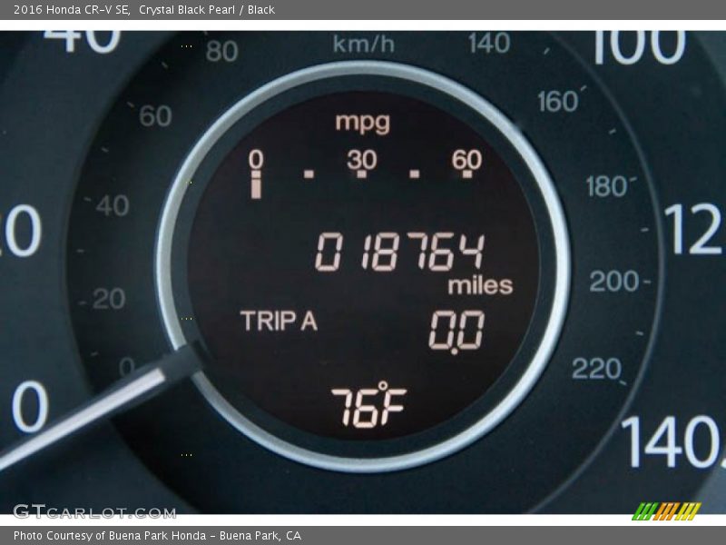 Crystal Black Pearl / Black 2016 Honda CR-V SE