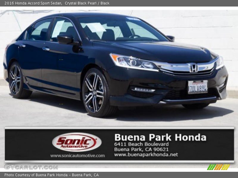 Crystal Black Pearl / Black 2016 Honda Accord Sport Sedan