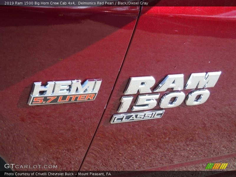 Delmonico Red Pearl / Black/Diesel Gray 2019 Ram 1500 Big Horn Crew Cab 4x4