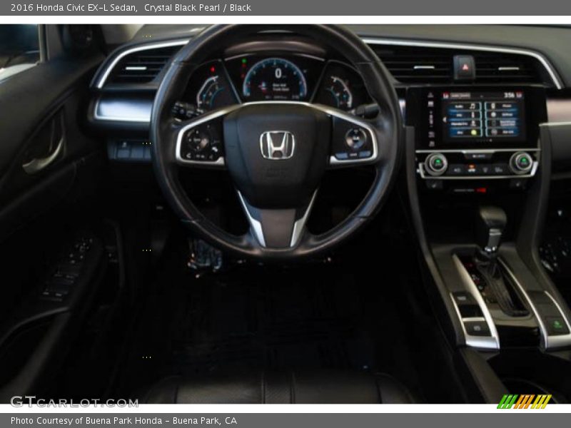 Crystal Black Pearl / Black 2016 Honda Civic EX-L Sedan