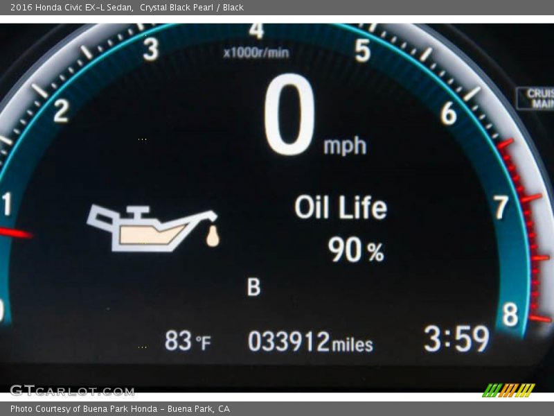 Crystal Black Pearl / Black 2016 Honda Civic EX-L Sedan