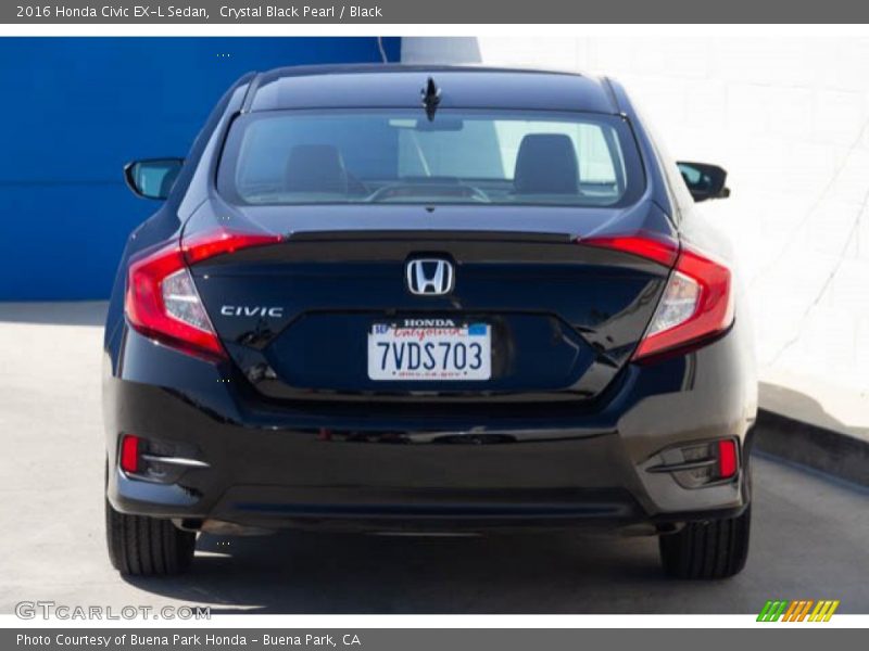 Crystal Black Pearl / Black 2016 Honda Civic EX-L Sedan