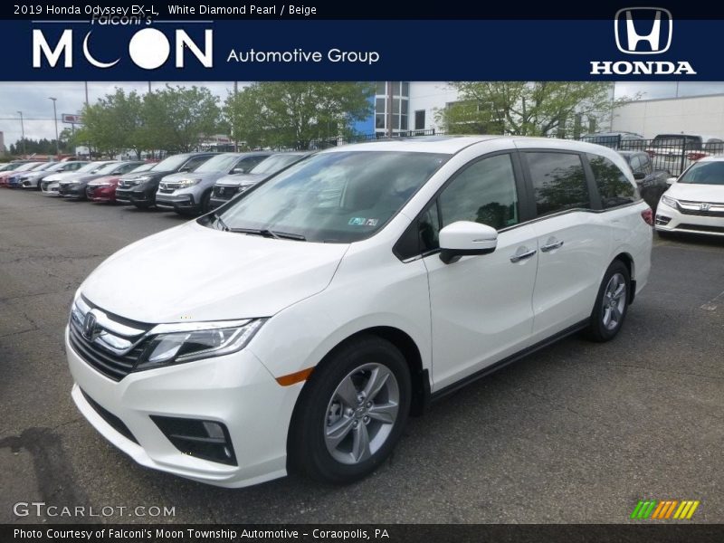 White Diamond Pearl / Beige 2019 Honda Odyssey EX-L