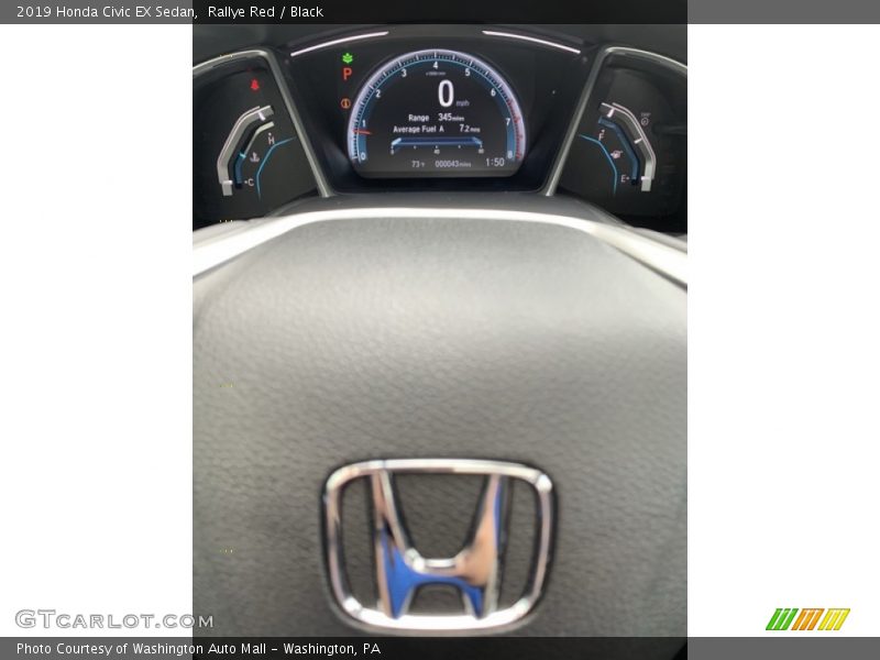 Rallye Red / Black 2019 Honda Civic EX Sedan