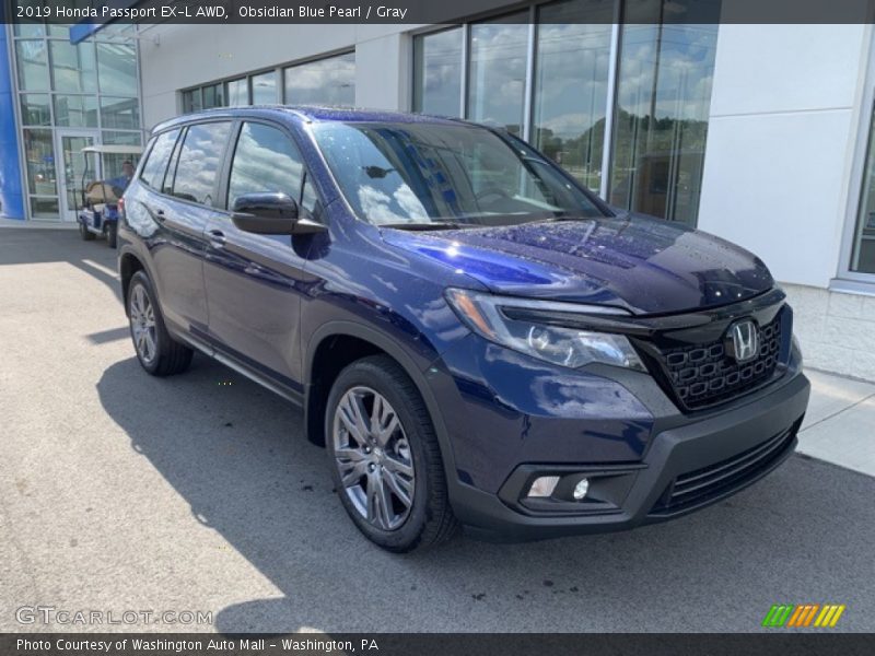 Obsidian Blue Pearl / Gray 2019 Honda Passport EX-L AWD