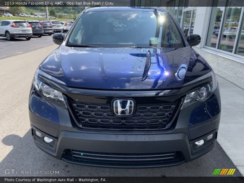 Obsidian Blue Pearl / Gray 2019 Honda Passport EX-L AWD