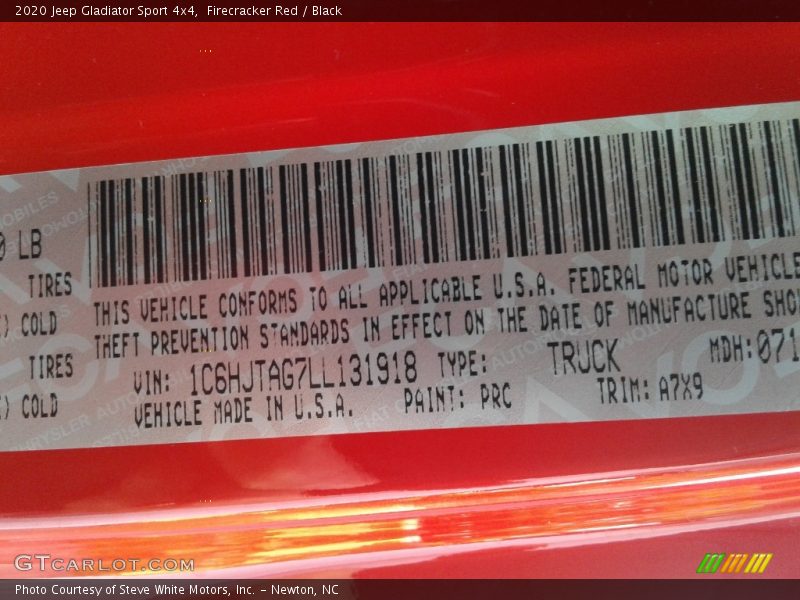 Firecracker Red / Black 2020 Jeep Gladiator Sport 4x4