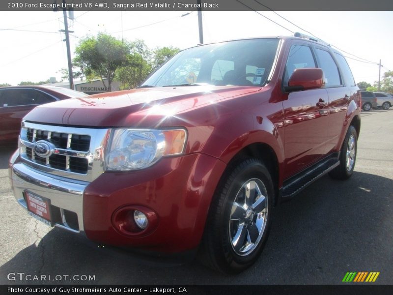 Sangria Red Metallic / Charcoal Black 2010 Ford Escape Limited V6 4WD