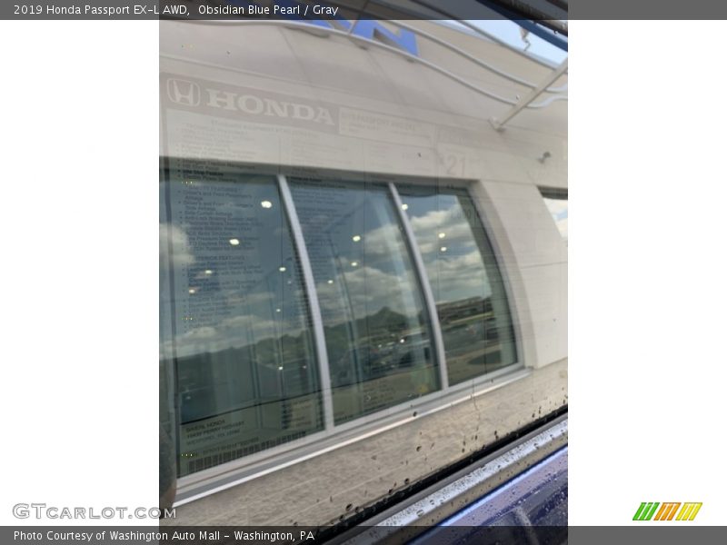 Obsidian Blue Pearl / Gray 2019 Honda Passport EX-L AWD