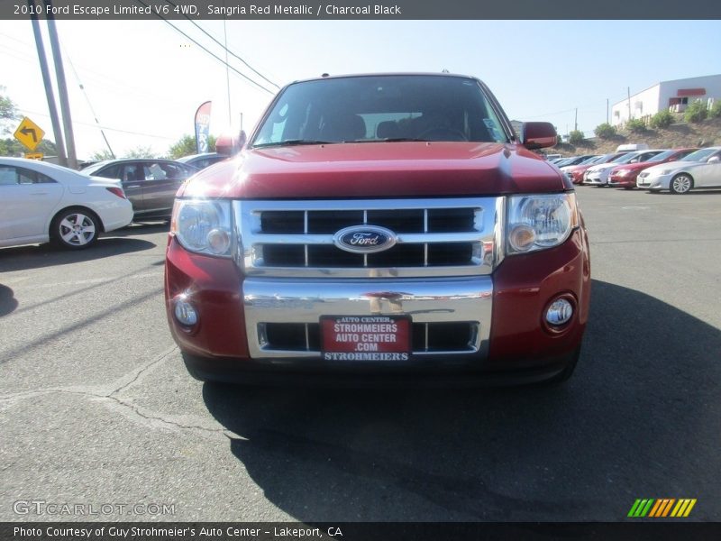 Sangria Red Metallic / Charcoal Black 2010 Ford Escape Limited V6 4WD
