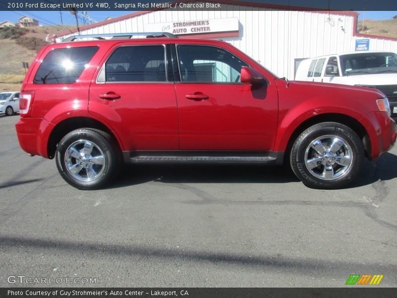 Sangria Red Metallic / Charcoal Black 2010 Ford Escape Limited V6 4WD