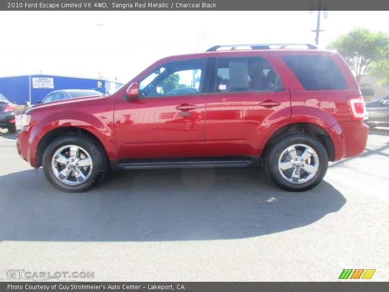 Sangria Red Metallic / Charcoal Black 2010 Ford Escape Limited V6 4WD