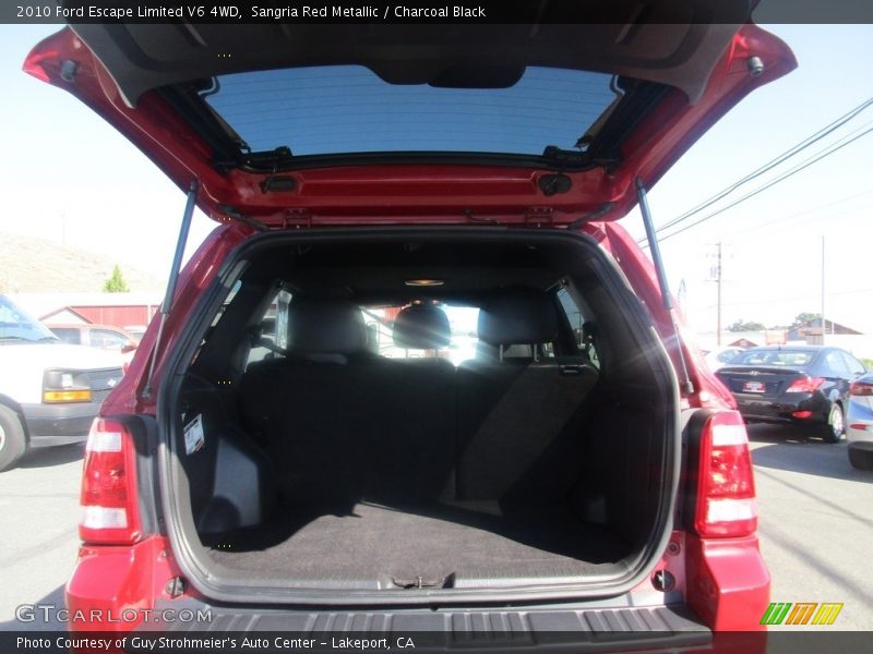 Sangria Red Metallic / Charcoal Black 2010 Ford Escape Limited V6 4WD