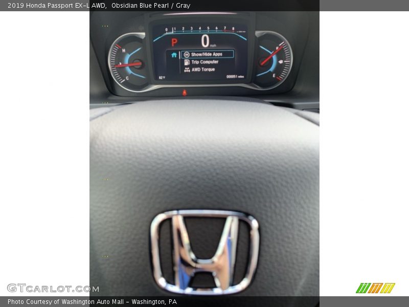 Obsidian Blue Pearl / Gray 2019 Honda Passport EX-L AWD