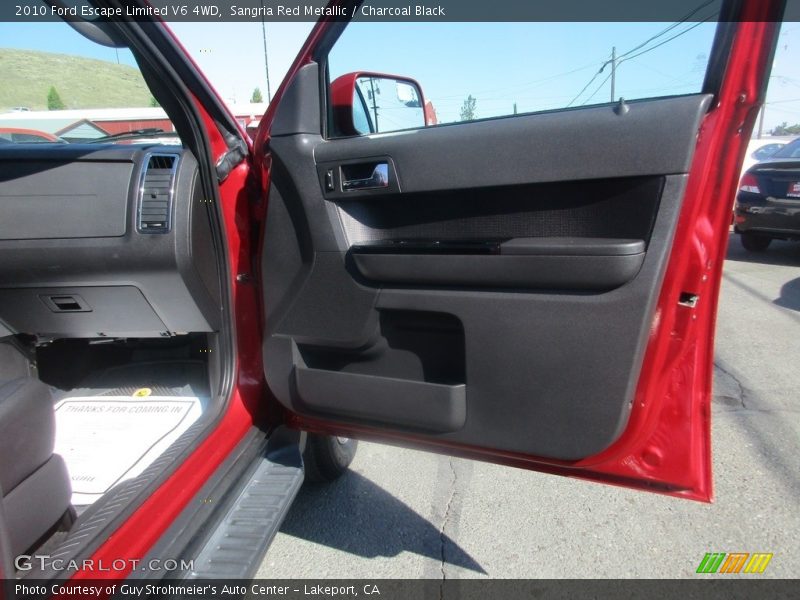 Sangria Red Metallic / Charcoal Black 2010 Ford Escape Limited V6 4WD