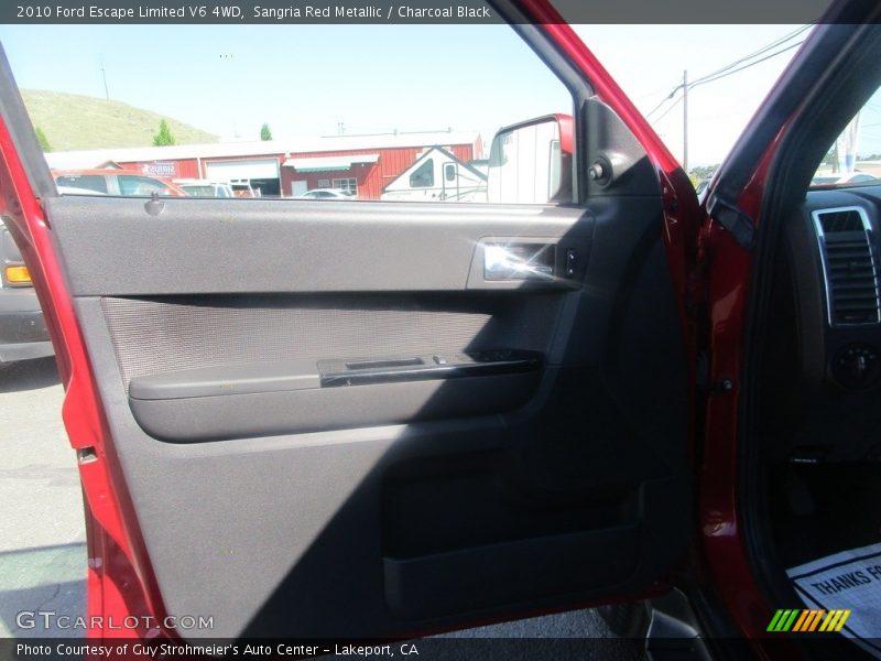 Sangria Red Metallic / Charcoal Black 2010 Ford Escape Limited V6 4WD