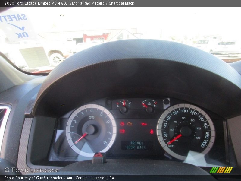 Sangria Red Metallic / Charcoal Black 2010 Ford Escape Limited V6 4WD