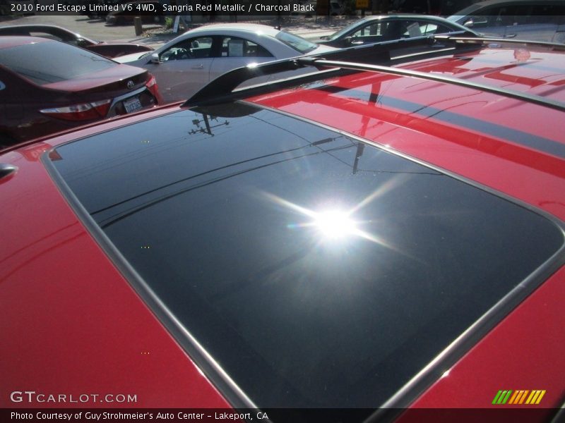 Sangria Red Metallic / Charcoal Black 2010 Ford Escape Limited V6 4WD