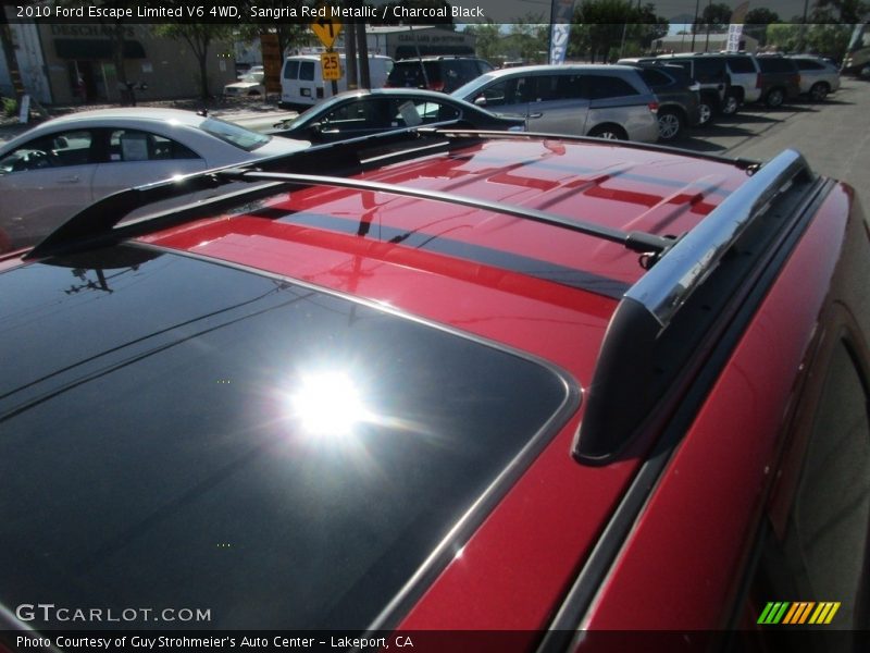 Sangria Red Metallic / Charcoal Black 2010 Ford Escape Limited V6 4WD