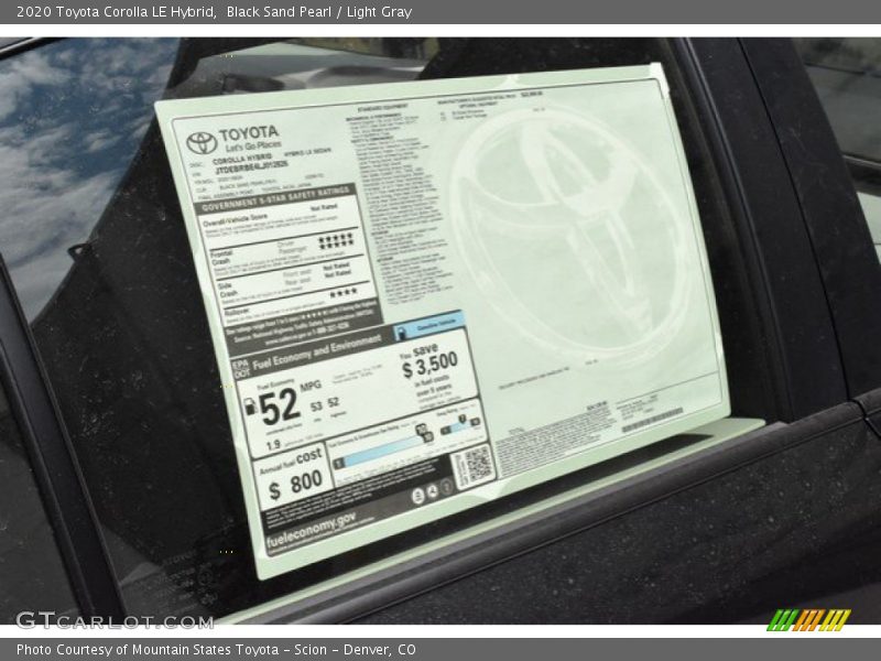 Black Sand Pearl / Light Gray 2020 Toyota Corolla LE Hybrid