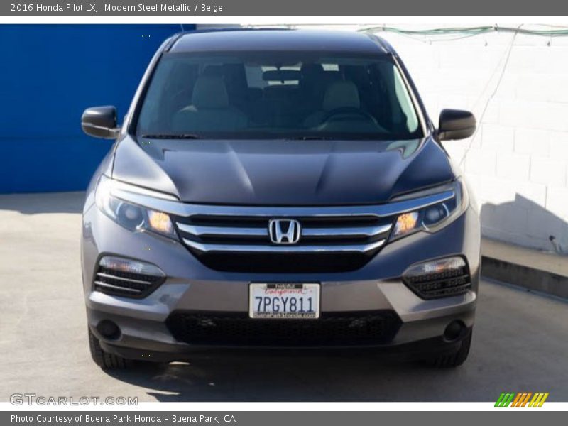 Modern Steel Metallic / Beige 2016 Honda Pilot LX