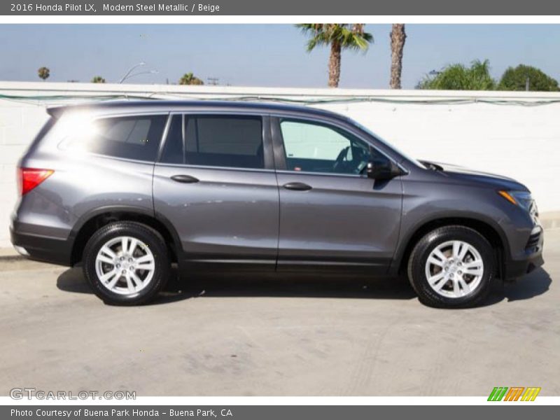 Modern Steel Metallic / Beige 2016 Honda Pilot LX