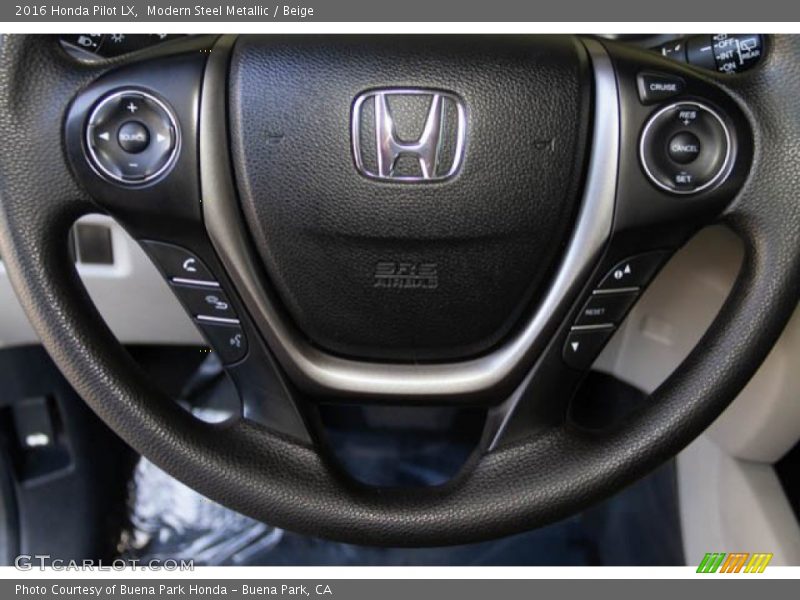 Modern Steel Metallic / Beige 2016 Honda Pilot LX