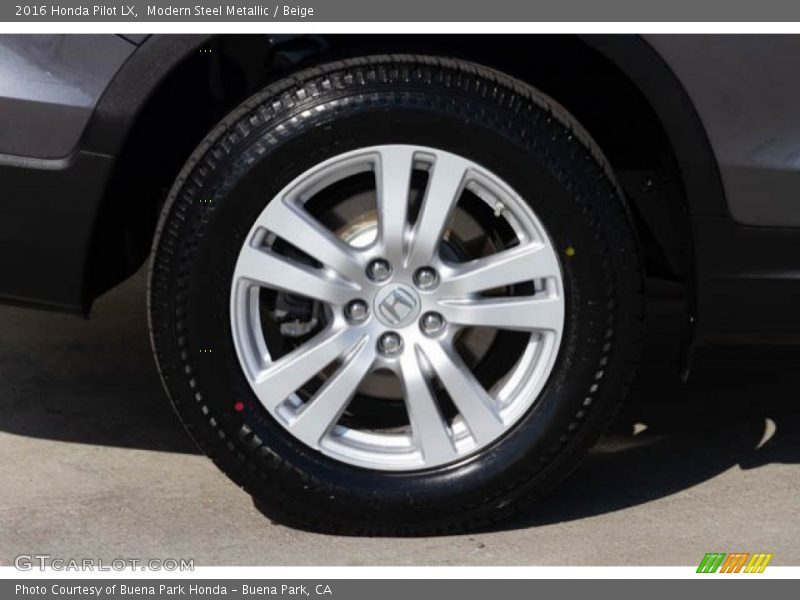 Modern Steel Metallic / Beige 2016 Honda Pilot LX