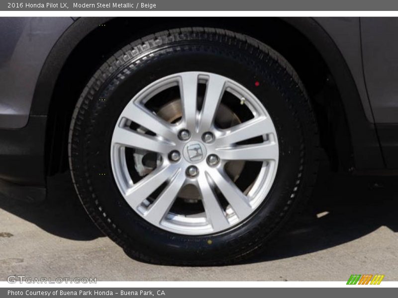 Modern Steel Metallic / Beige 2016 Honda Pilot LX