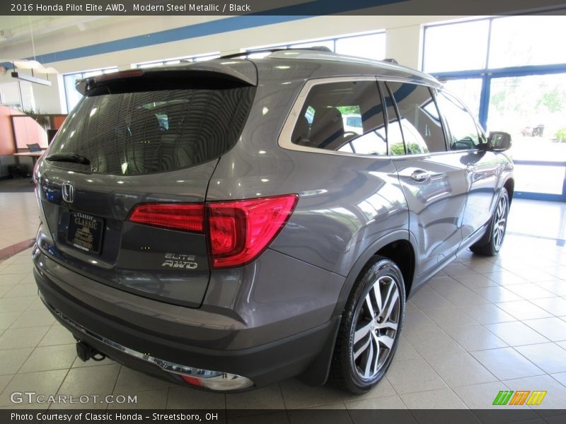 Modern Steel Metallic / Black 2016 Honda Pilot Elite AWD