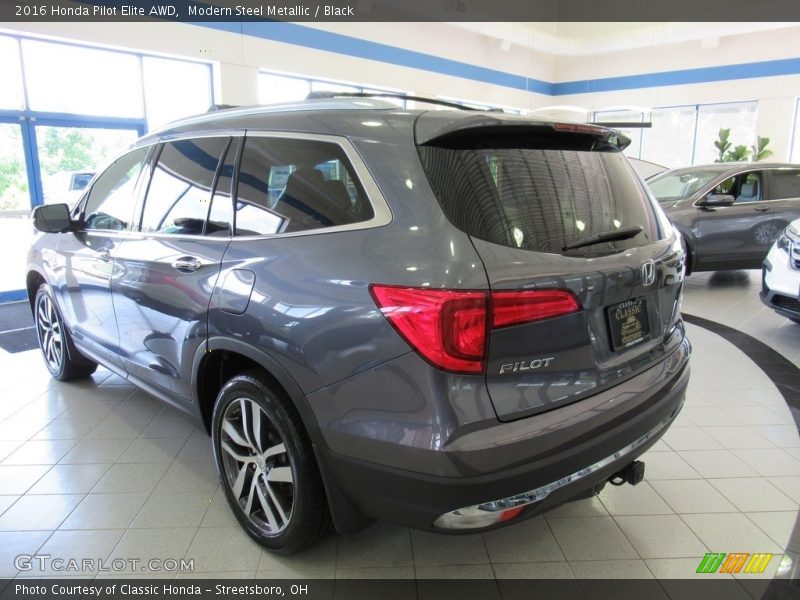 Modern Steel Metallic / Black 2016 Honda Pilot Elite AWD