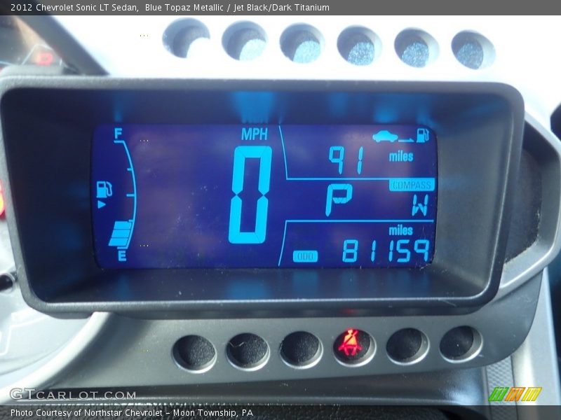Blue Topaz Metallic / Jet Black/Dark Titanium 2012 Chevrolet Sonic LT Sedan